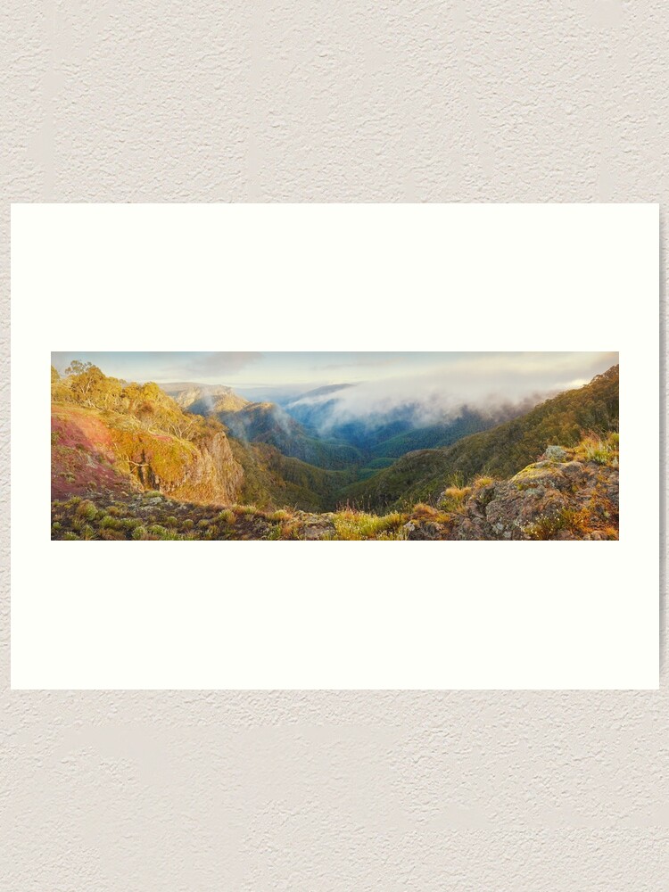 Thumbnail 1 of 3, Art Print, Dimmicks Lookout, Alpine National Park, Victoria, Australia designed and sold by Chockstone.