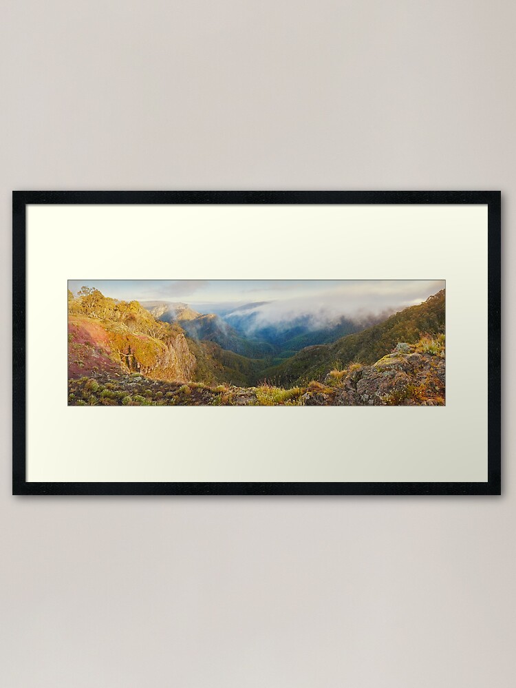 Thumbnail 1 of 7, Framed Art Print, Dimmicks Lookout, Alpine National Park, Victoria, Australia designed and sold by Chockstone.