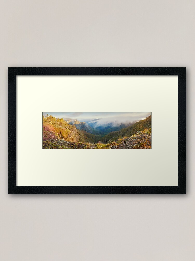 Thumbnail 1 of 7, Framed Art Print, Dimmicks Lookout, Alpine National Park, Victoria, Australia designed and sold by Chockstone.