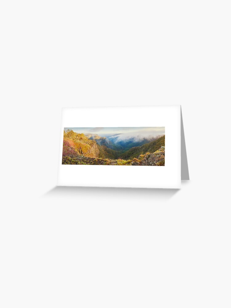 Thumbnail 1 of 2, Greeting Card, Dimmicks Lookout, Alpine National Park, Victoria, Australia designed and sold by Chockstone.
