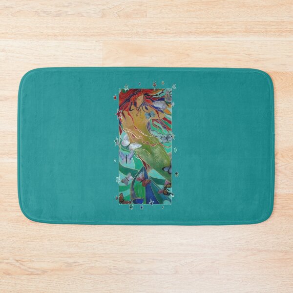 Item preview, Mermaid Swimming with Butterflies Fantasy Art designed and sold by taiche.