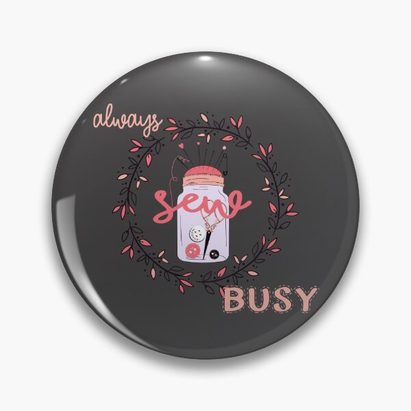 Item preview, Always Sew Busy! On Dk. Grey designed and sold by PawsitiveMum.