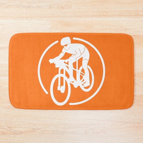 Item preview, Cross Country Mountain Biker Descending White Line Art designed and sold by RabeDesigns.