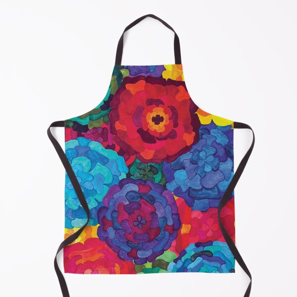 Item preview, Watercolor Patchwork Abstract Rainbow Flowers designed and sold by HeatherNafeArt.