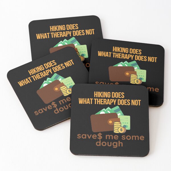 Item preview, Hiking does what therapy does not - saves me some dough - Funny Fitness Text Design designed and sold by DrawingBoard.