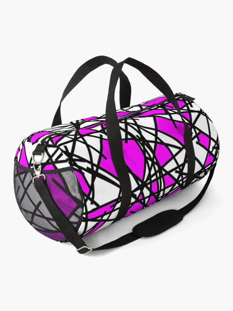 Discover 80s Abstract Pink Shards Memphis Pattern Duffel Bag