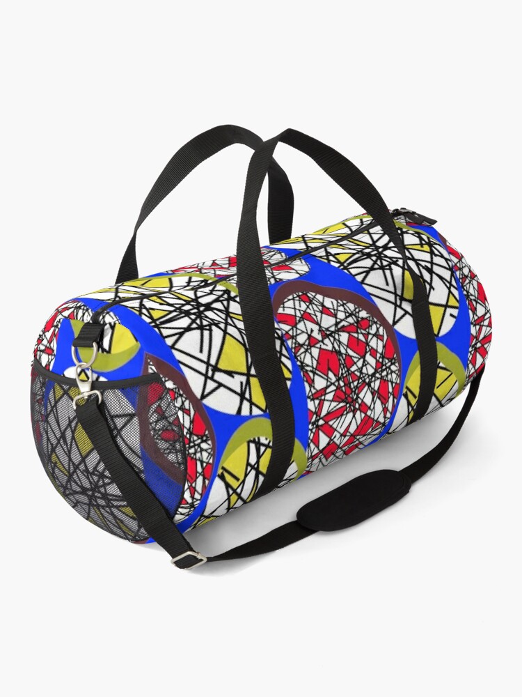 Disover Blue Abstract 80s Memphis Design Scribble Shapes Duffel Bag