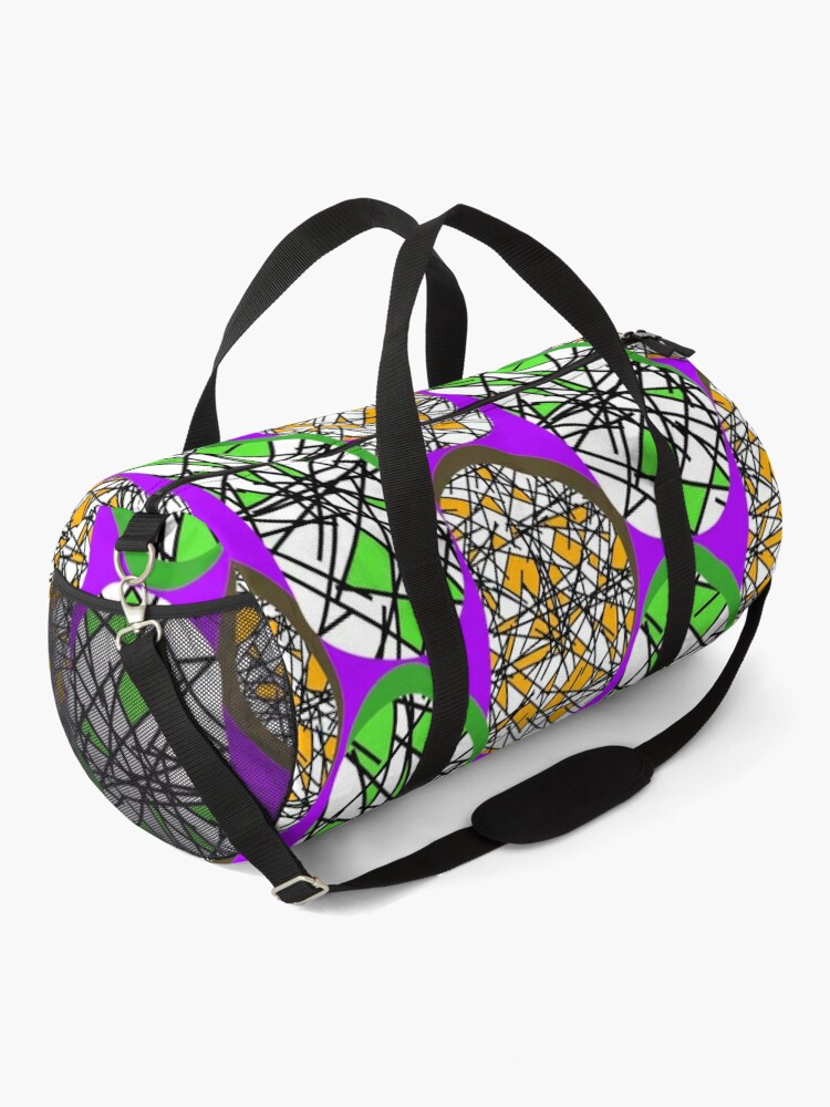 Disover Purple Abstract 80s Memphis Design Scribble Shapes Duffel Bag
