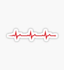 Autocollant d'onde de pouls et tasse - trois vagues rouges d'ECG Sticker