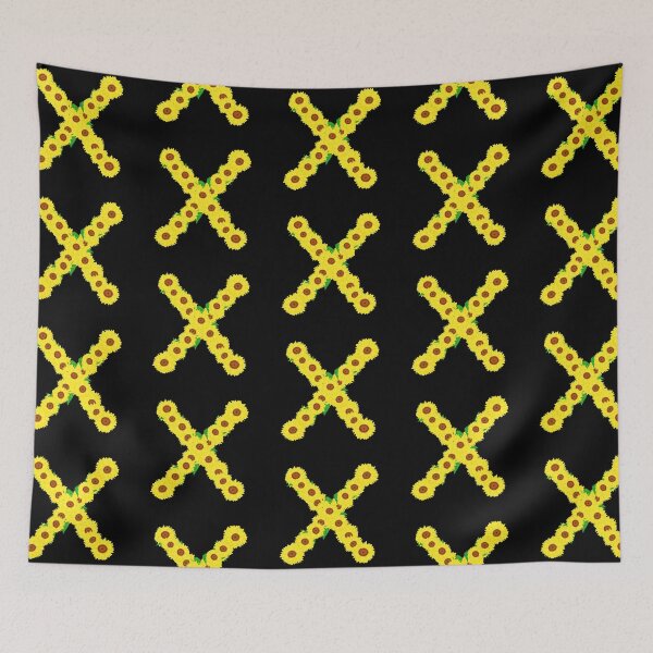 Item preview, Sunflowers Initial Letter X (Black Background) designed and sold by ArtByLM.