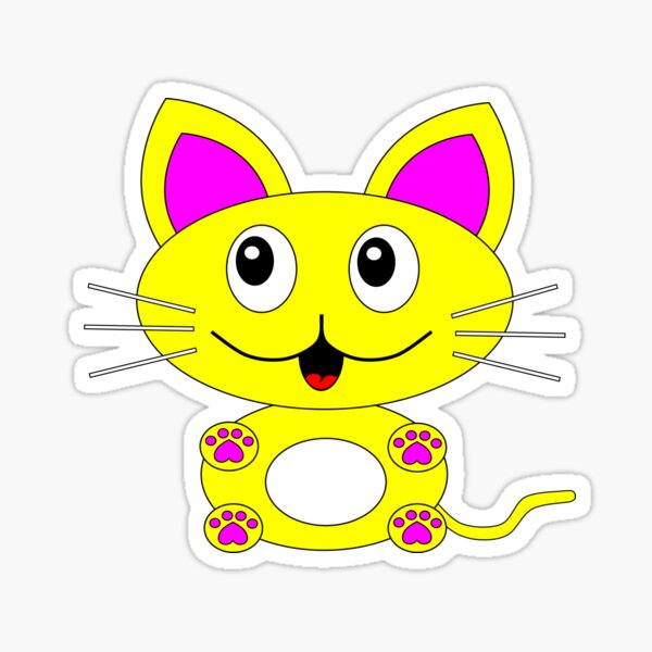 Sticker Le Plus Mignon Chaton Souriant Par Rmistryy Redbubble