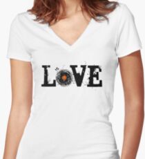 Love Vinyl Records Women's Fitted V-Neck T-Shirt