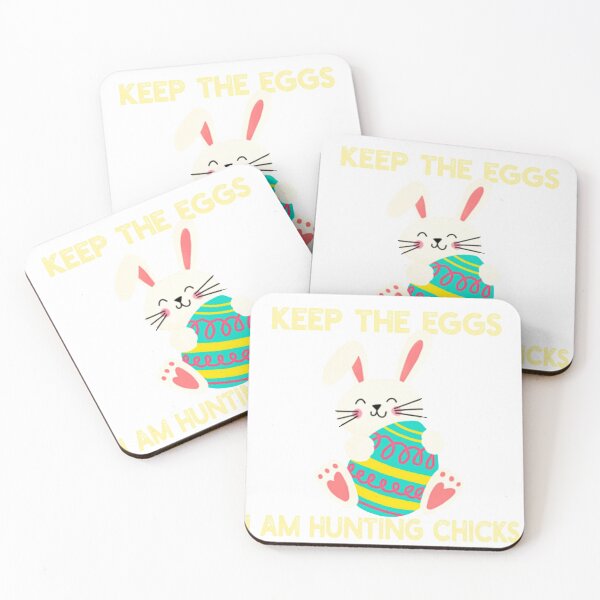 Aperçu de l'œuvre cute bunny easter holiday 2021  : kepp the eggs  i 'm hunting chiks   créée et vendue par Ssilky.