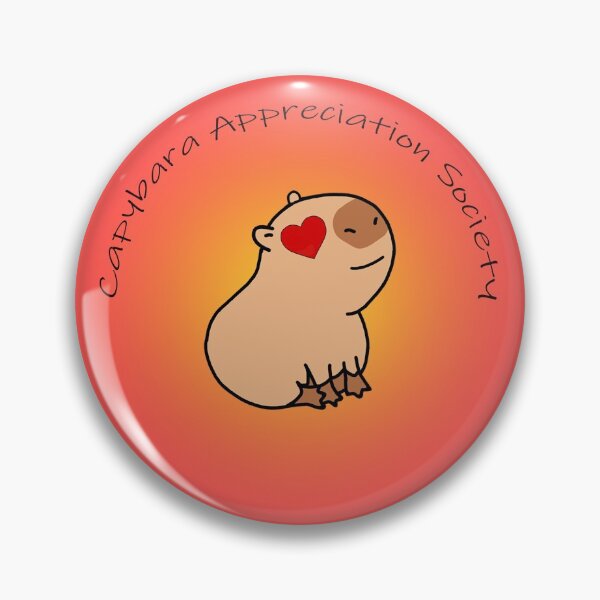 Item preview, Capybara Appreciation Society Pin Badge designed and sold by InTheToolbox.