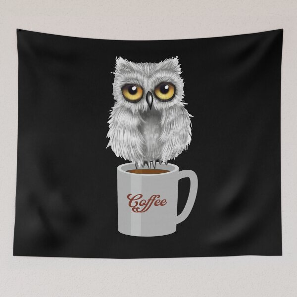 Item preview, Cute snow owl on coffee cup designed and sold by Dirk4171.