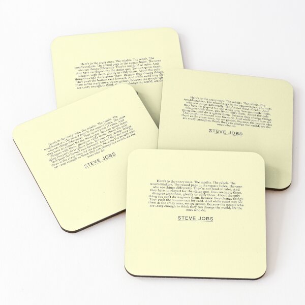 Item preview, Steve Jobs -  Here’s to the crazy ones. The misfits. The rebels. The troublemakers. The round pegs in the square holes. The ones who see thi designed and sold by BookQuoteMerch.