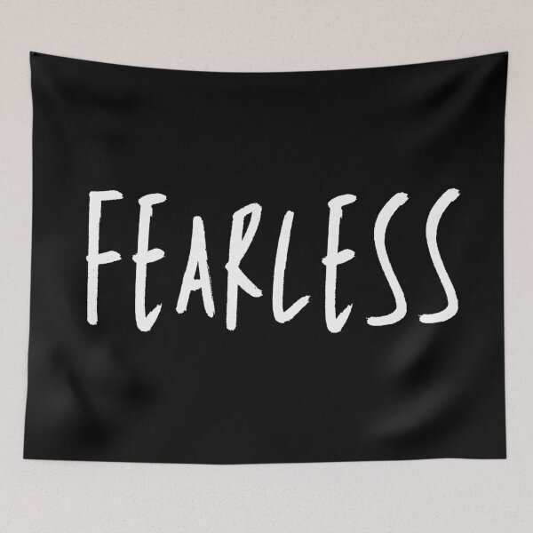 Item preview, Fearless. Text only design, handwritten script, capitals, white text. designed and sold by JellyBeenzz.
