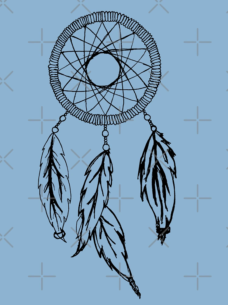 Premium Photo | A close up of a drawing of a dream catcher with feathers  generative ai