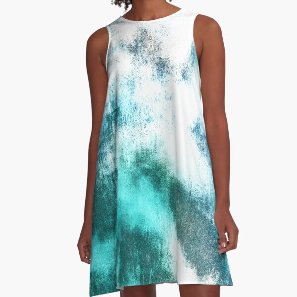 Holographic Metal Wall Texture Background A-Line Dress