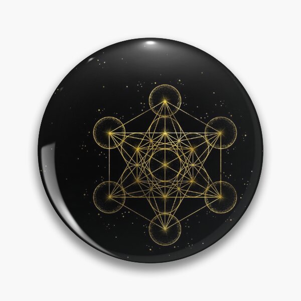 Item preview, Metatron's Cube Sacred Geometry Black and gold designed and sold by k9printart.