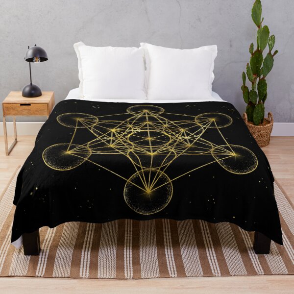 Item preview, Metatron's Cube Sacred Geometry Black and gold designed and sold by k9printart.