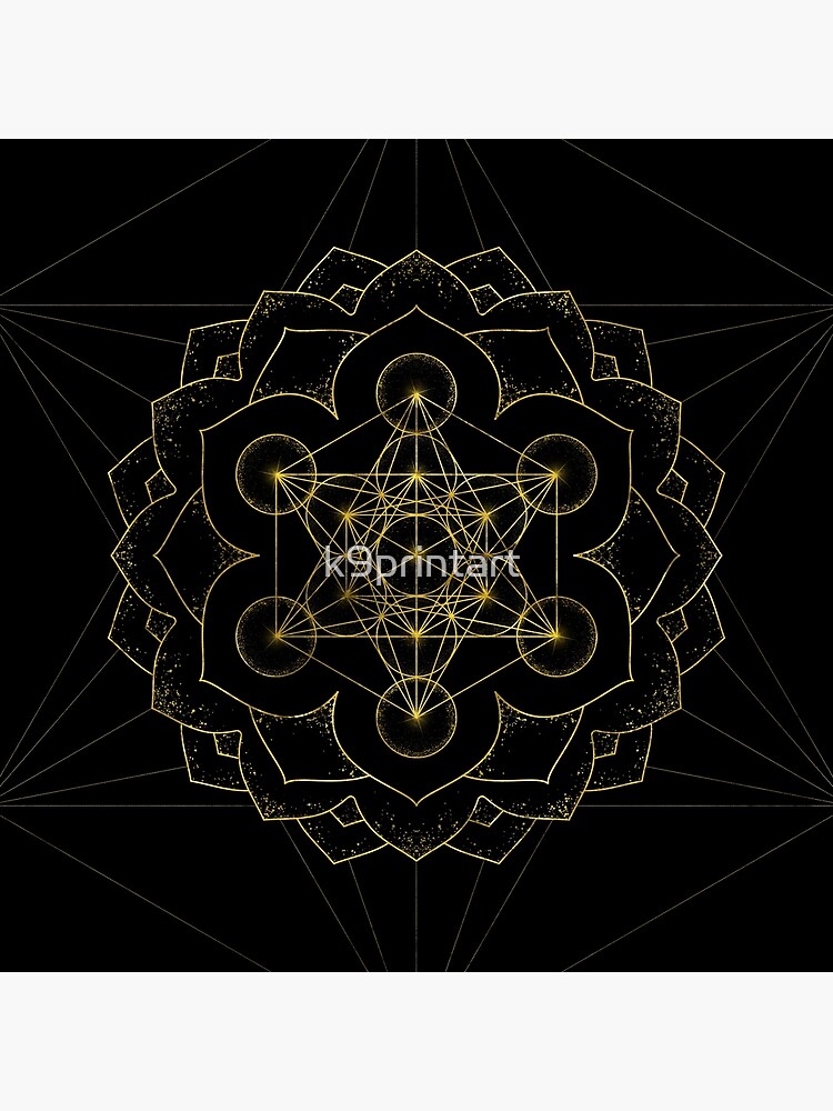 Metatron's Cube in lotus Sacred Geometry  Art Board Print for Sale by  k9printart