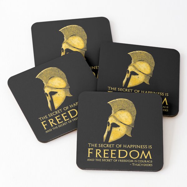Item preview, The secret of happiness is freedom and the secret of freedom is courage. - Thucydides - Ancient Greek Quote designed and sold by Styrman.