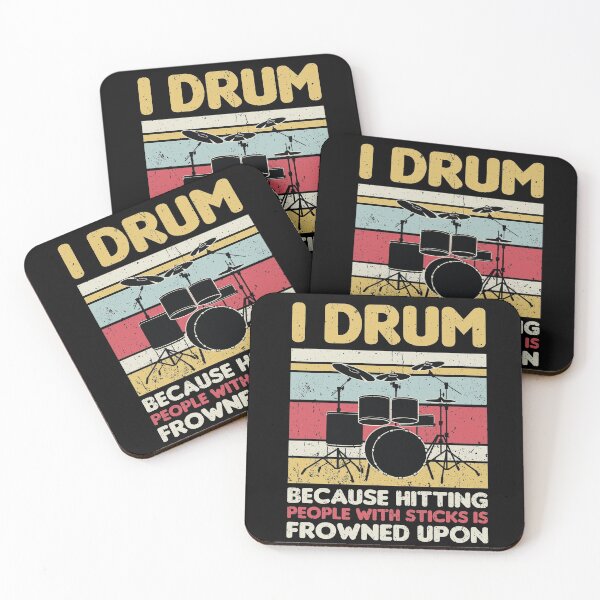 Item preview, I Drum Because Hitting People with Sticks is Frowned Upon, Drum Player Music Gifts designed and sold by MalikaBela.