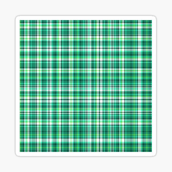 Elf Green and White Tartan | Sticker
