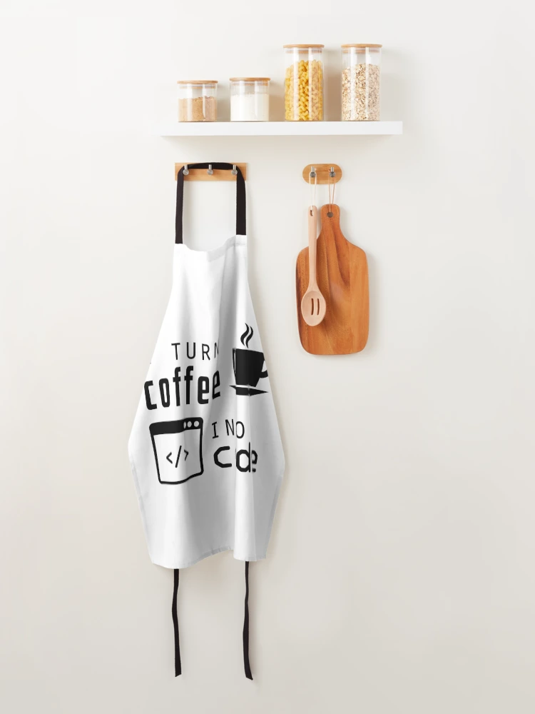 Thumbnail 4 of 6, Apron, Programmer | Software Engineer | Software developer | Coding | IT | Computer nerd | I Turn Coffee Into Code designed and sold by ArtbyPau.