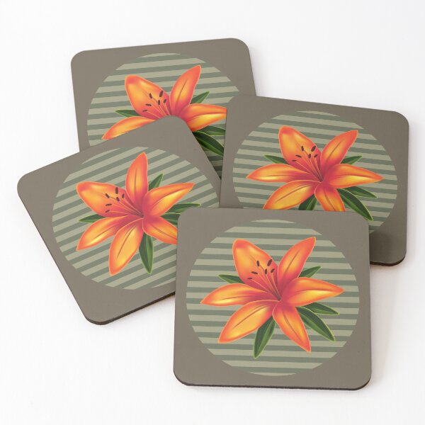 Item preview, Orange Lily Flower Leaves designed and sold by ArtStore20.