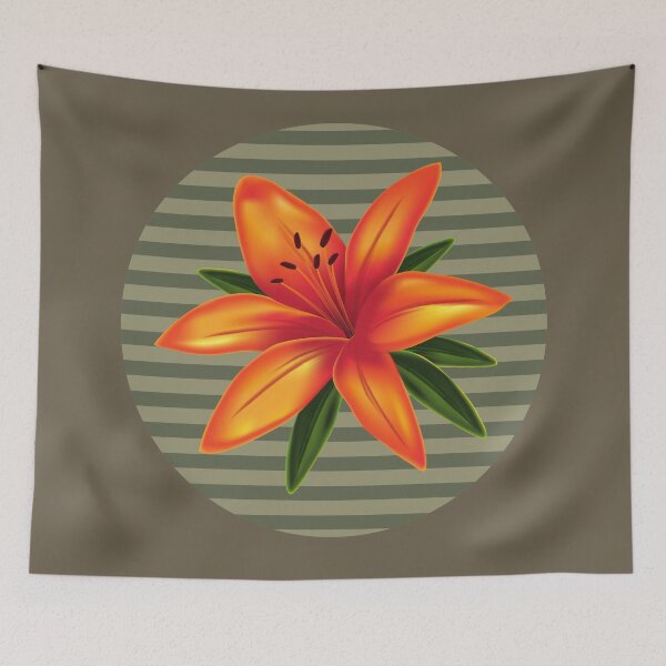 Item preview, Orange Lily Flower Leaves designed and sold by ArtStore20.