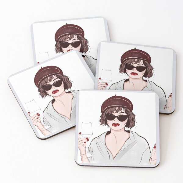 Item preview, Female portrait with red lips French woman designed and sold by Nina Lybimova.