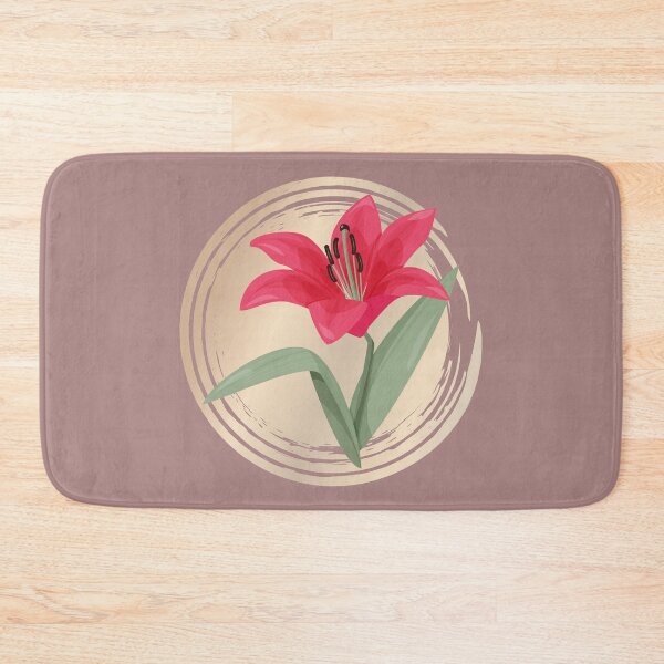Item preview, Pink Lily Flower Leaves designed and sold by ArtStore20.