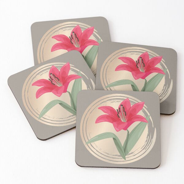 Item preview, Pink Lily Flower Leaves designed and sold by ArtStore20.