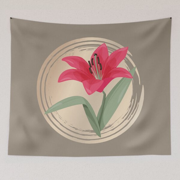 Item preview, Pink Lily Flower Leaves designed and sold by ArtStore20.