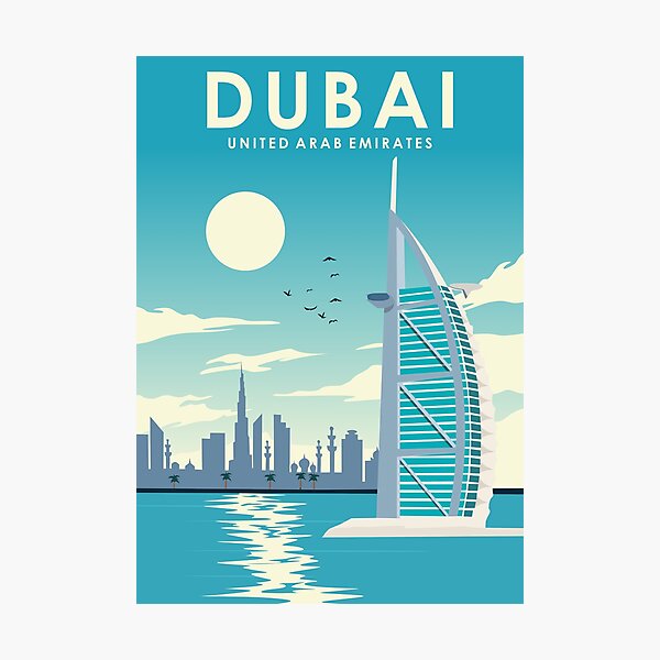 Item preview, Dubai vintage travel art travel poster designed and sold by Stadify.