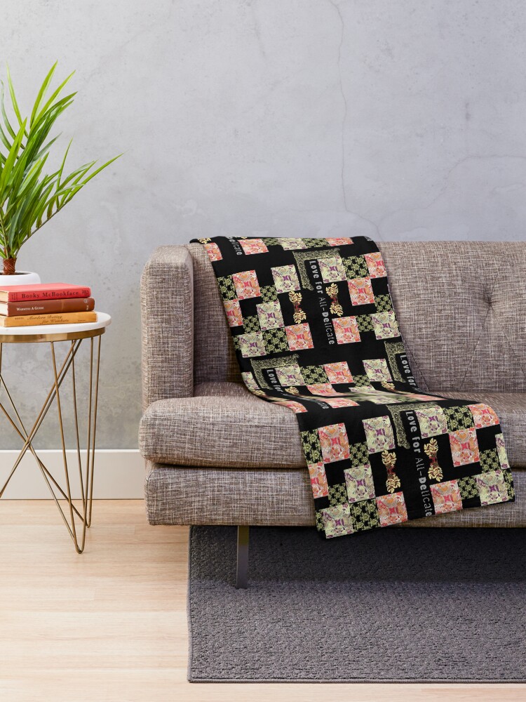 Alternate view of Funky Love for All- Delicate Design - Abstract Delicate Florals/ Graphic Arts by Prishea Abstract Delicate Florals/ Graphic Arts by Prishea Throw Blanket