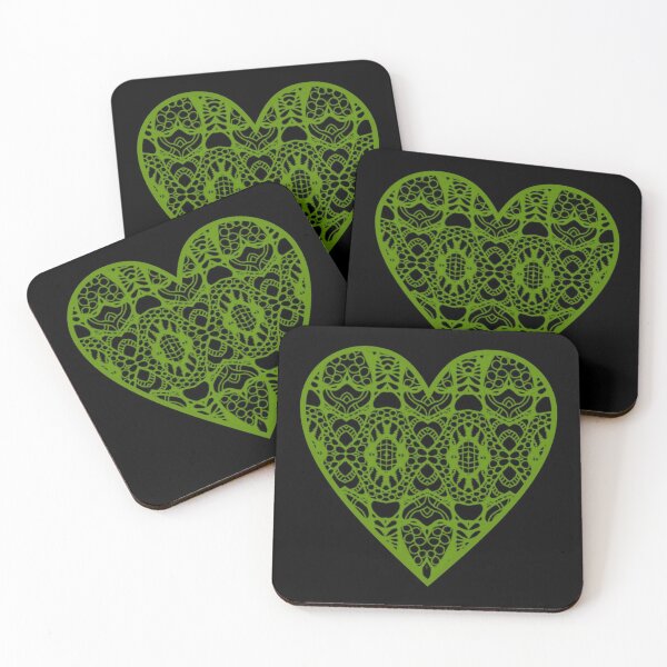 Item preview, Green patterned heart designed and sold by emmuk74.