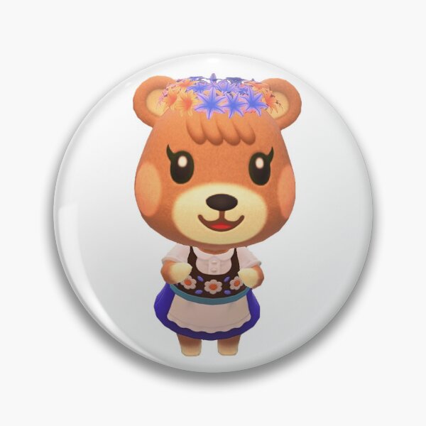 Item preview, ACNH Maple Bear in Blue Alpinist dress and Cool Hyacinth Crown with Dancing Reaction designed and sold by chloelovespeaks.