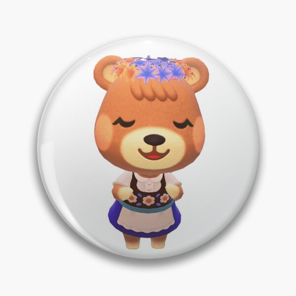 Item preview, ACNH Maple Bear in Blue Alpinist dress and Cool Hyacinth Crown with Dancing Reaction 2 designed and sold by chloelovespeaks.