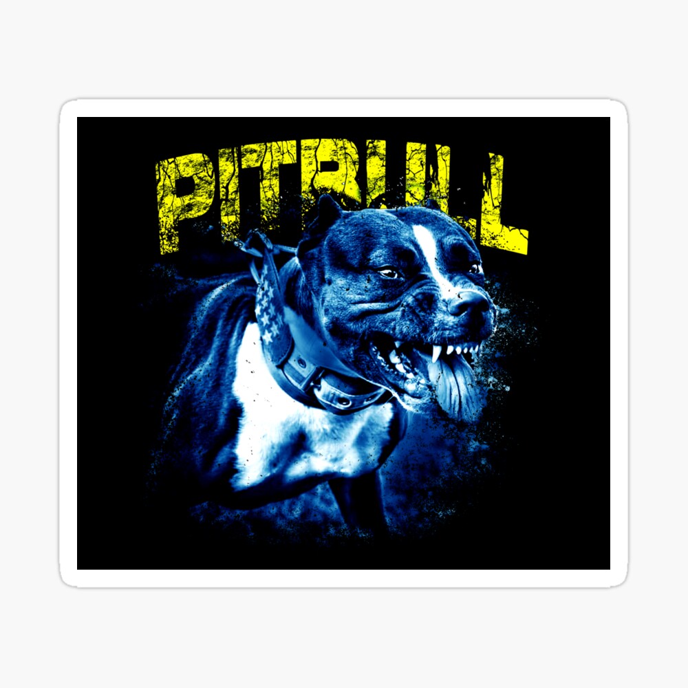 Angry APBT American Pitbull Terrier - Blue edition