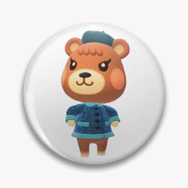 Item preview, ACNH Maple Bear in Blue Animal Print Coat and Blue Beret in Proud Reaction designed and sold by chloelovespeaks.