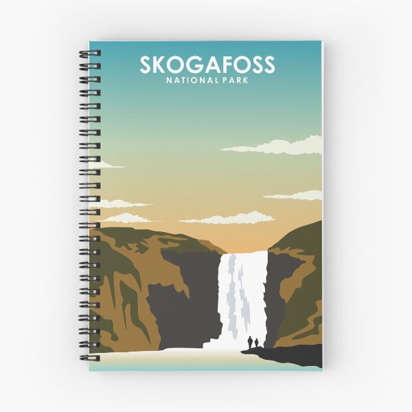 Aperçu de l'œuvre Affiche de voyage du parc national de la cascade rétro de Skogafoss Islande créée et vendue par Stadify.