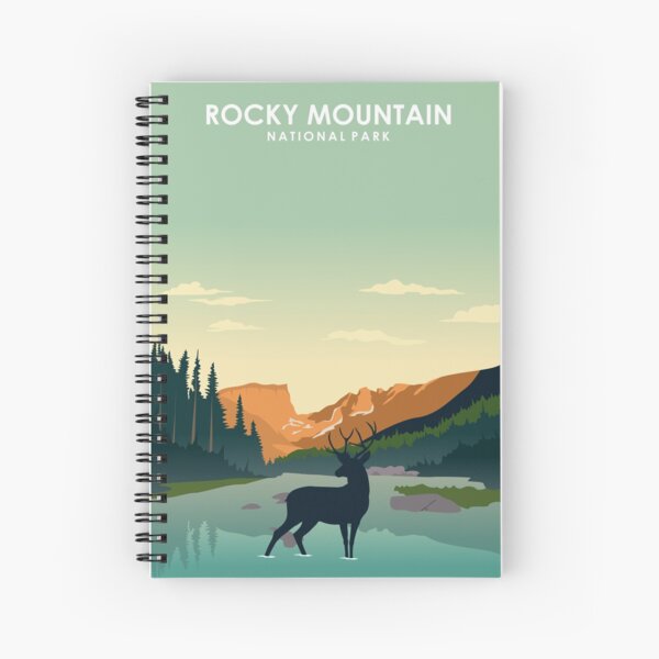 Rocky Mountain National Park Travel Poster Spiral Notebook