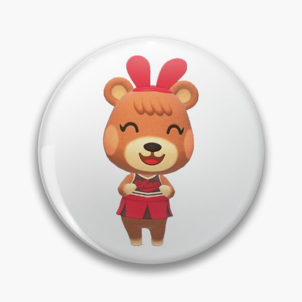 Item preview, ACNH Maple Bear in Pink Cheerleading costume and bunny ears in happy reaction designed and sold by chloelovespeaks.