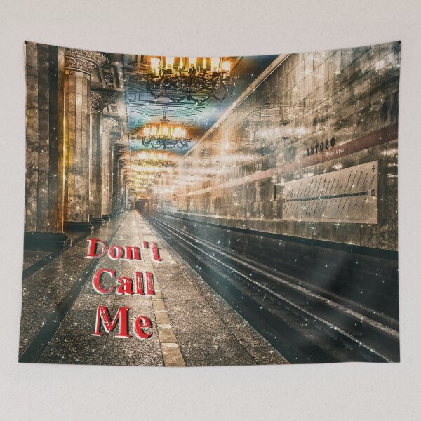 Item preview, Train Station Departure Vintage Metro "Don't Call Me" Wallpaper designed and sold by Jolly-Yosei.