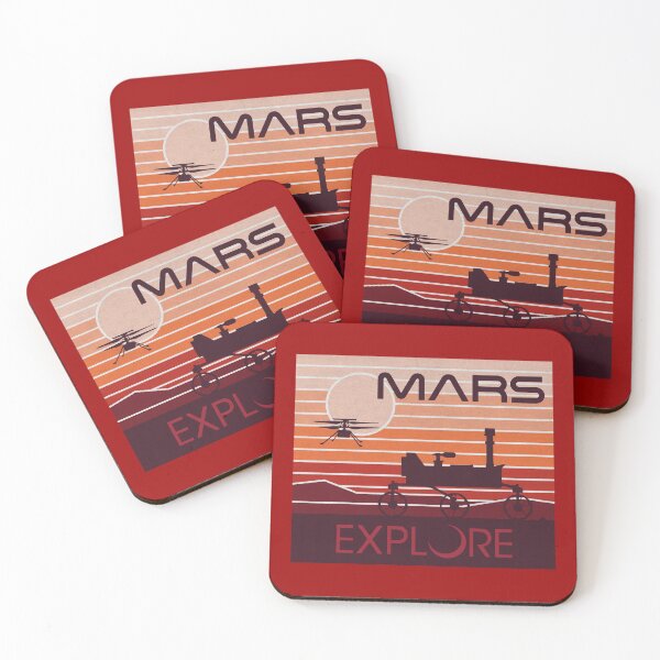 Item preview, Mars Perseverance rover Ingenuity helicopter explore planet designed and sold by SolidEarthArt.