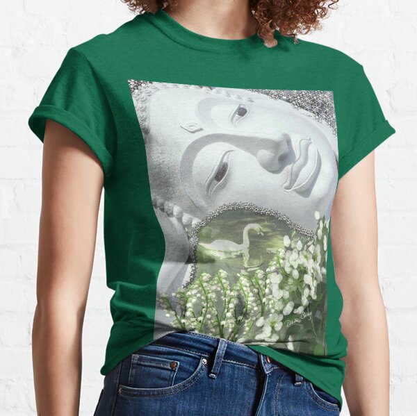 Womens T-Shirts Guan Yin Slim Fit Graphic Tees Tops Blouse Short Sleeve T-Shirt