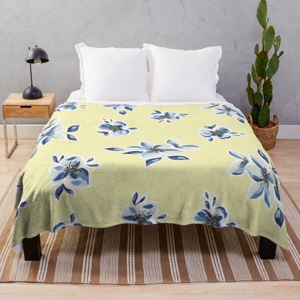 Item preview, Handmade Painted Seamless Pastel Blue Colors Flowers Pattern designed and sold by digoarpi.